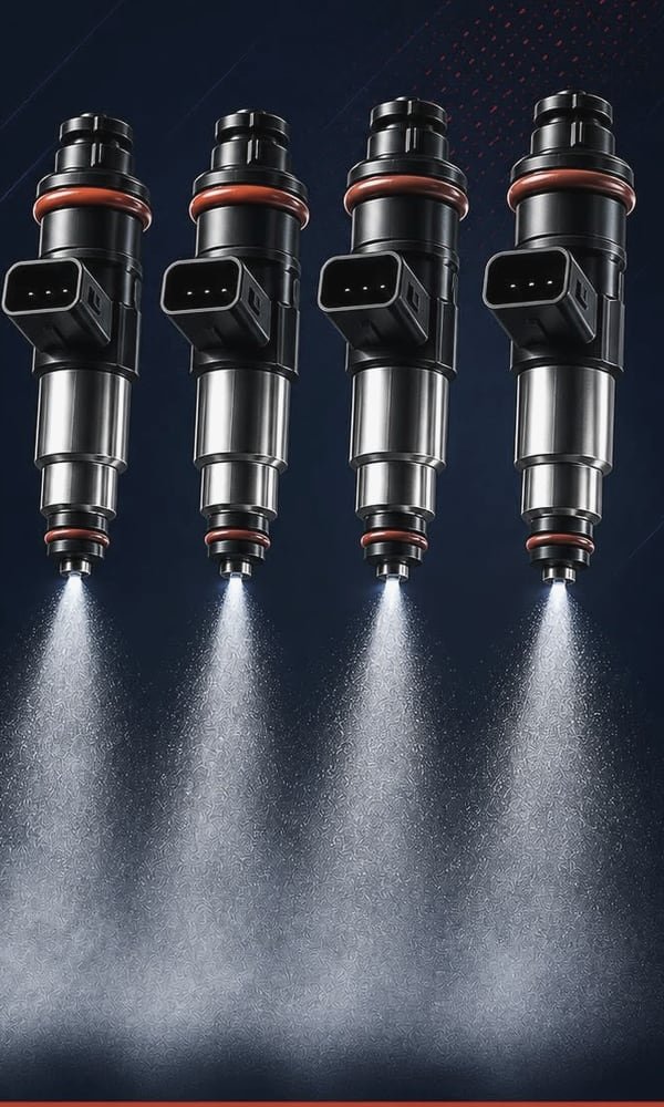 Inyectores de combustible pulverizando